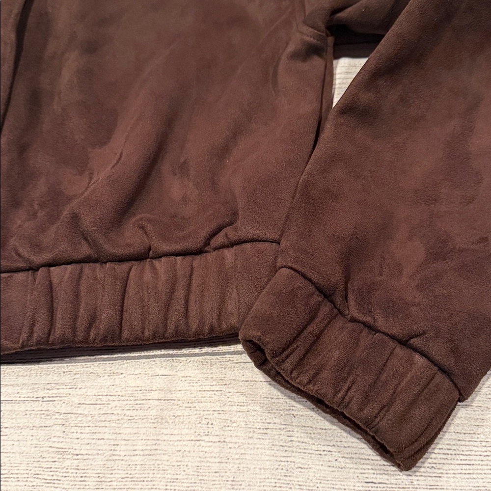 Women’s House of Harlow 1960 Cropped Faux Suede Jacket Size L brown - Picture 9 of 16
